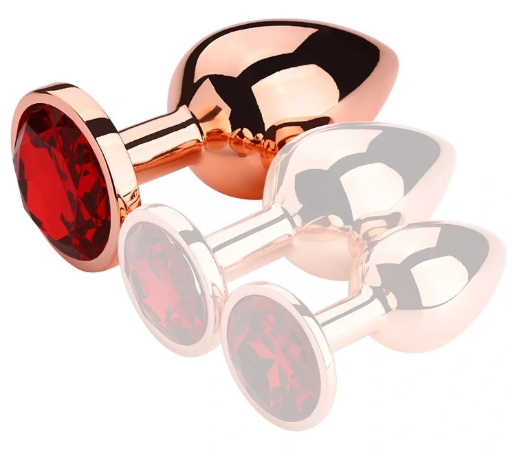 Bijou Rouge – prémium piros arany anális plug L 8,5 x 4 cm