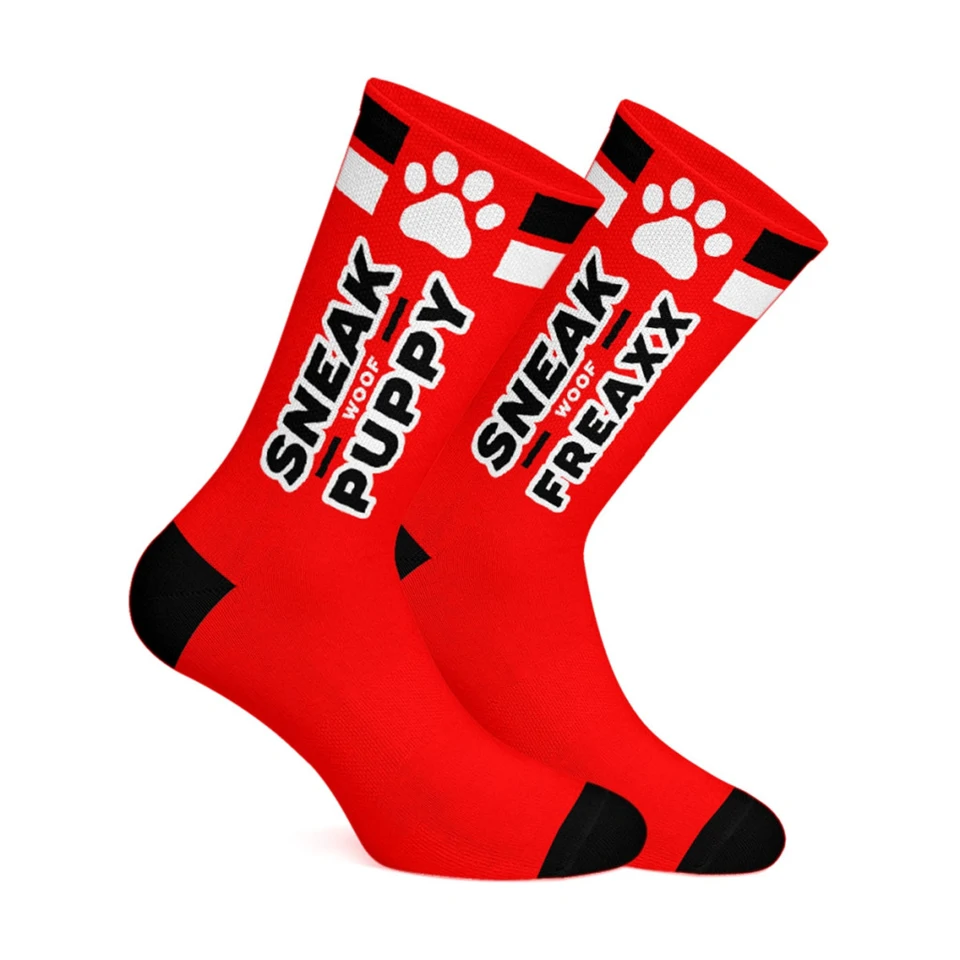 WOOF PUPPY – piros kutyás zoknik