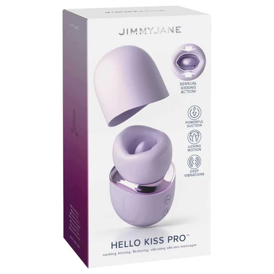 JimmyJane Hello Kiss Pro - nyaló vibrátor (lila)