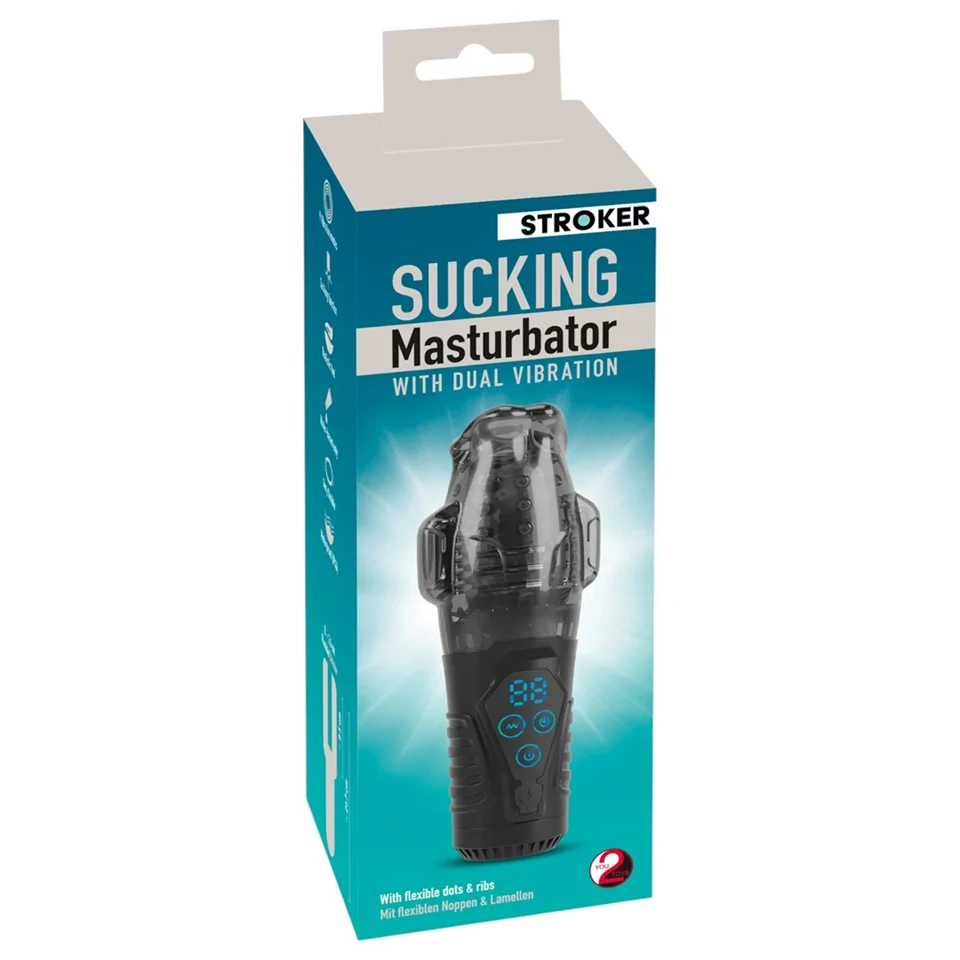 Stroker - szívó, rezgő maszturbátor (szürke)