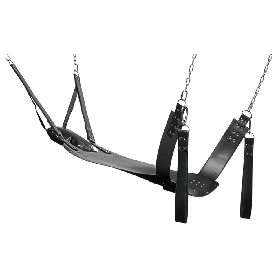 XR Brands - Sex sling állvánnyal (fekete)