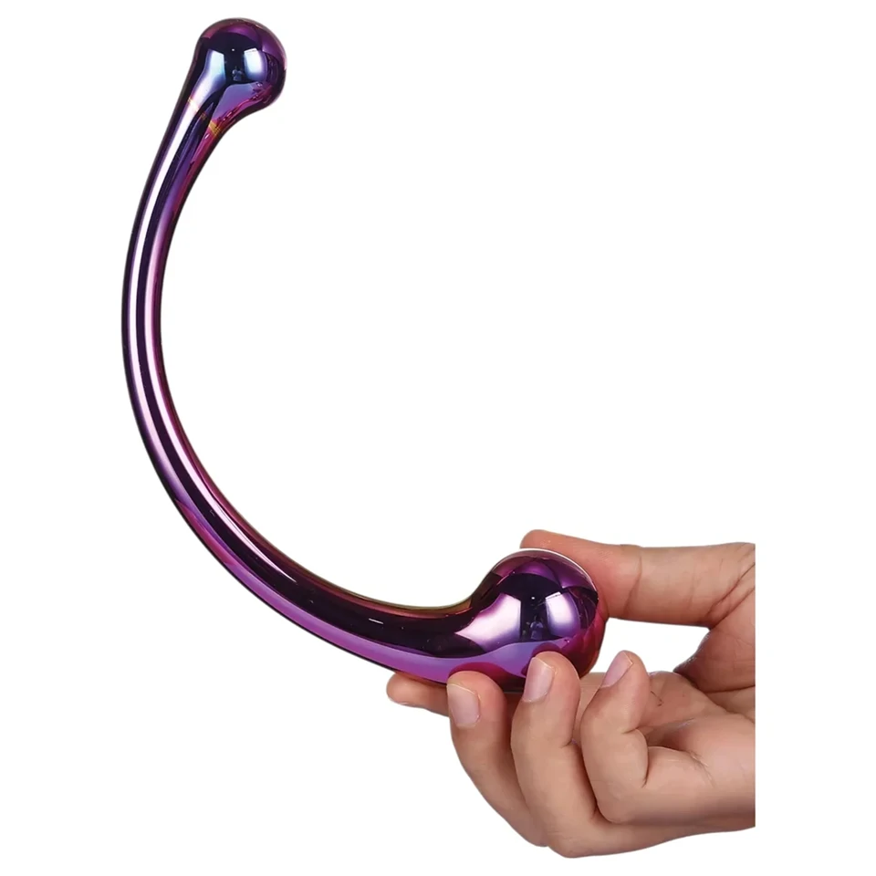 Dreamtoys - üveg masszírozó dildó (metál)