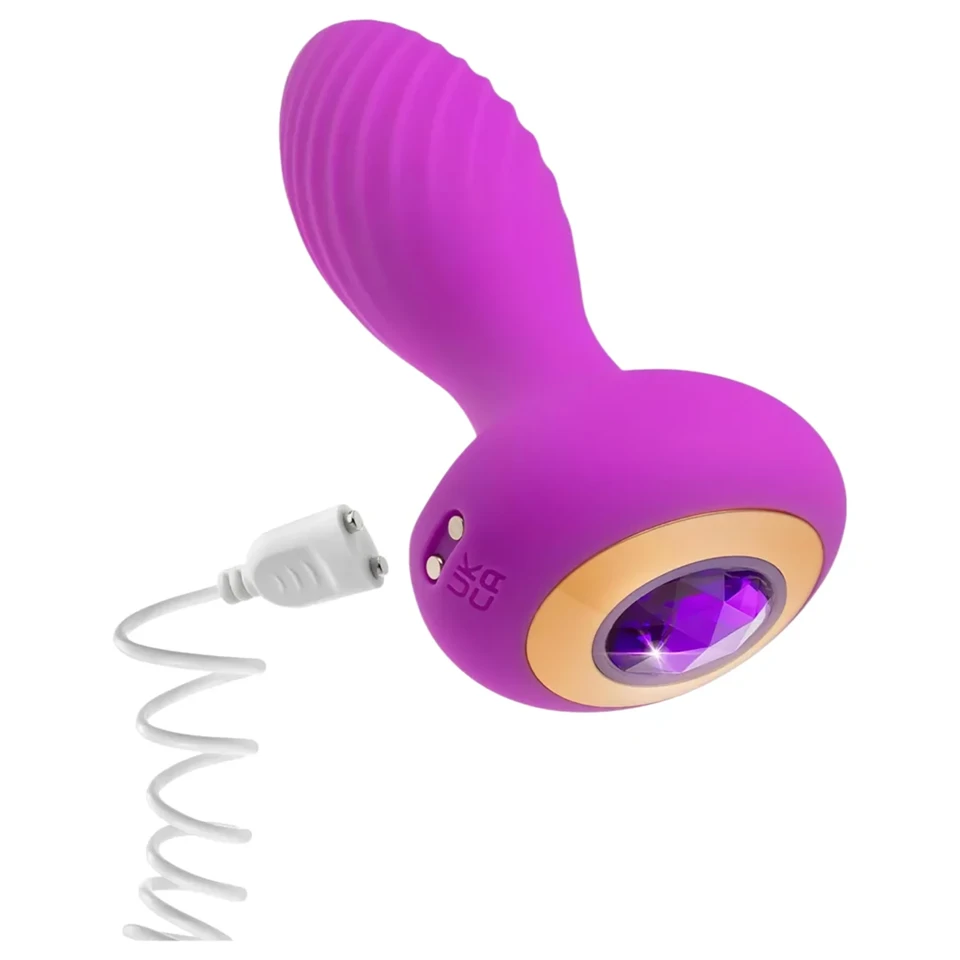 Oh My Gem - vibrációs anál plug kővel (lila)