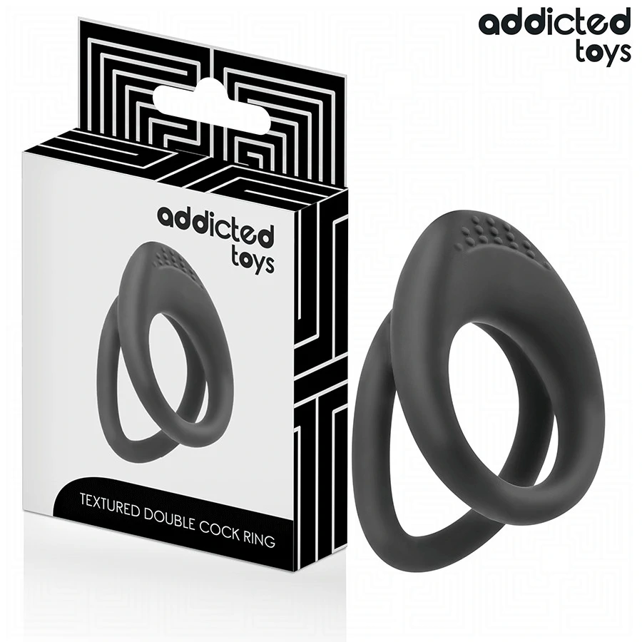ADDICTED TOYS - prémium, dupla textúrájú péniszgyűrű
