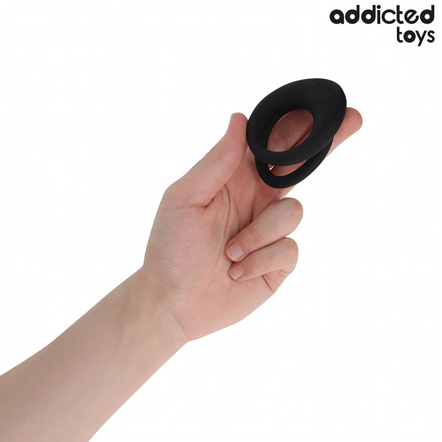 ADDICTED TOYS - prémium, dupla textúrájú péniszgyűrű