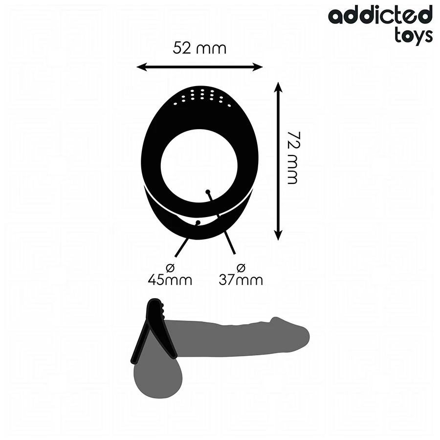 ADDICTED TOYS - prémium, dupla textúrájú péniszgyűrű