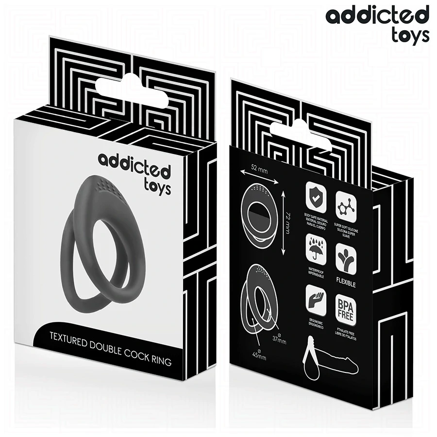 ADDICTED TOYS - prémium, dupla textúrájú péniszgyűrű