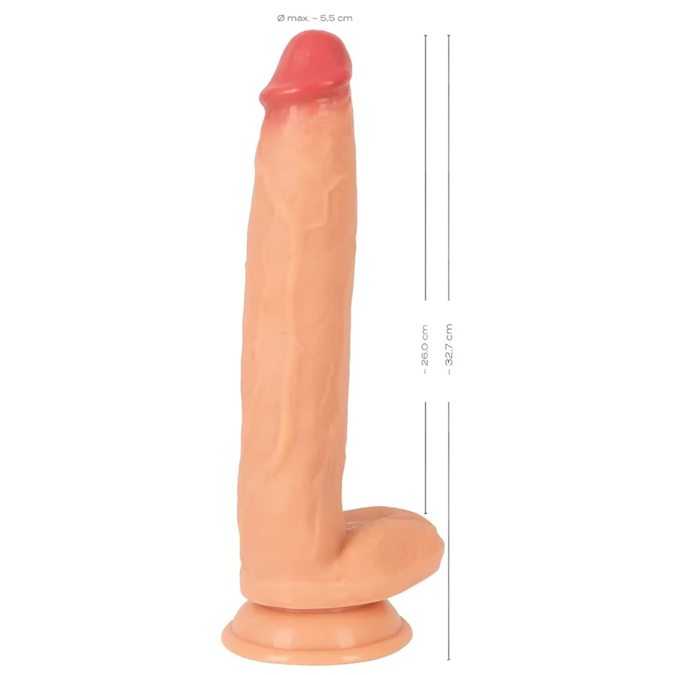 Realistixxx Real Giant - extra nagy, herés dildó (natúr)