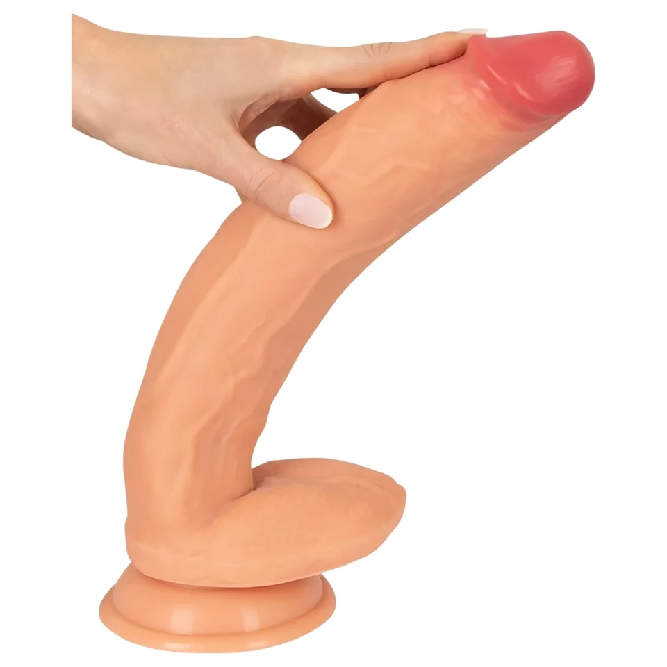 Realistixxx Real Giant - extra nagy, herés dildó (natúr)