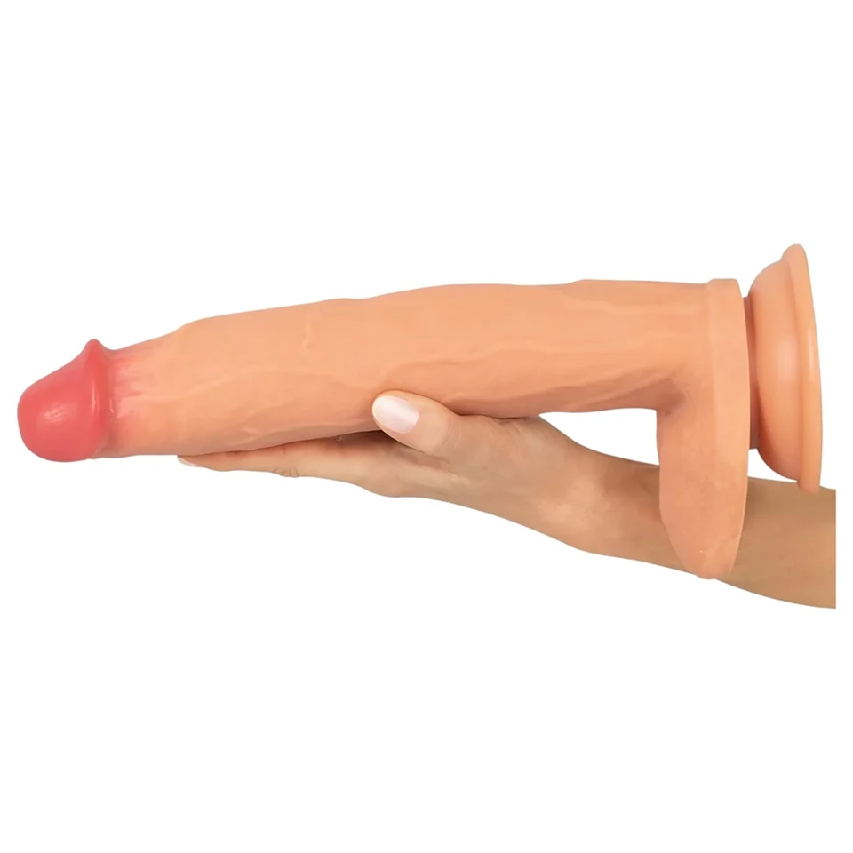 Realistixxx Real Giant - extra nagy, herés dildó (natúr)