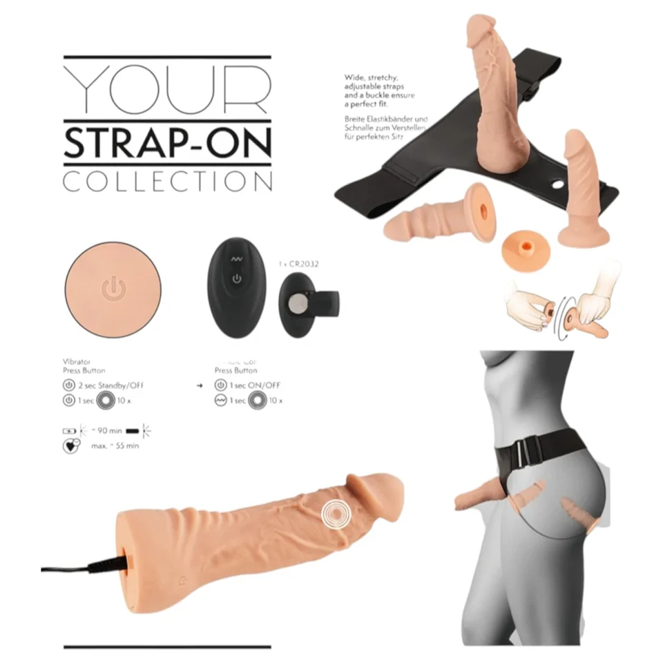 You2Toys - felcsatolható dildó szett (natúr)