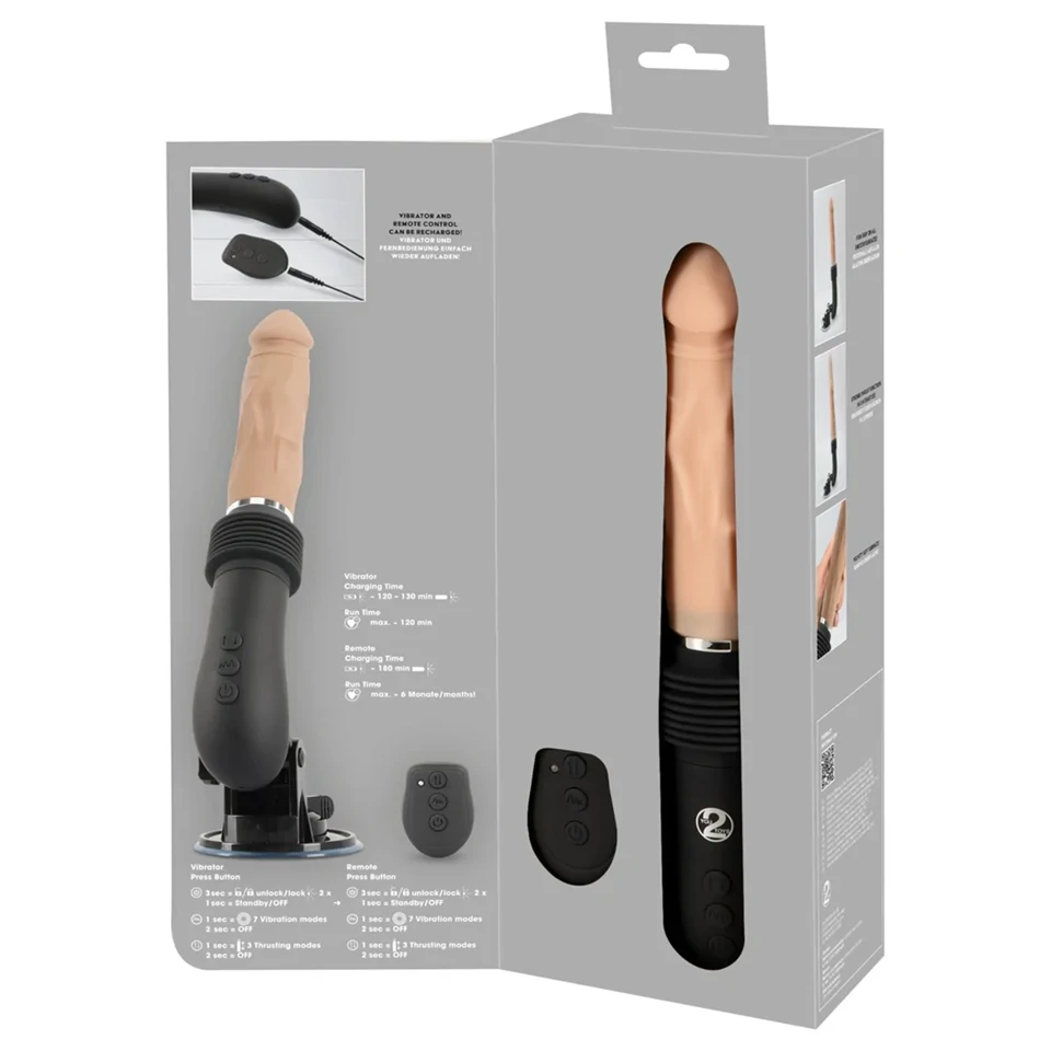 You2Toys RC Fucking Machine Flesh - lökő vibrátor (fekete)