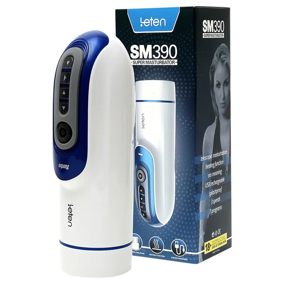Leten SM390 - nyögő, melegítő maszturbátor (fehér)