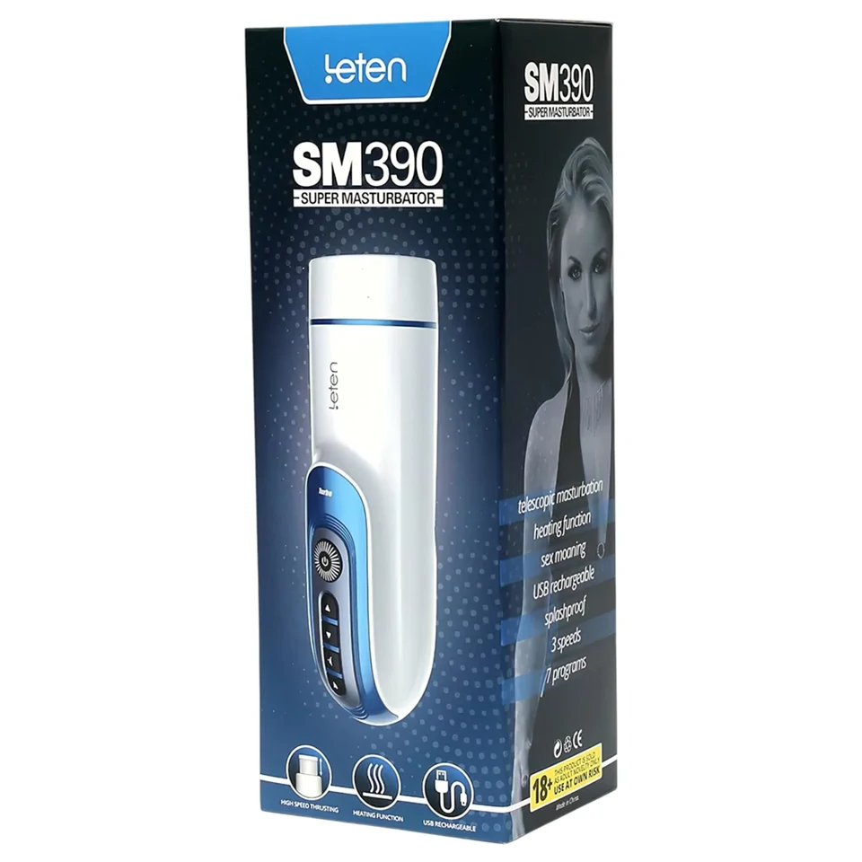 Leten SM390 - nyögő, melegítő maszturbátor (fehér)
