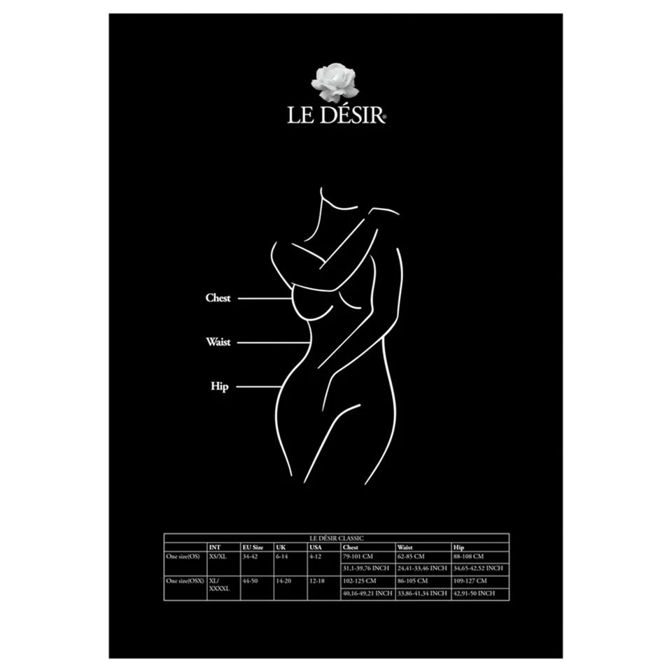 Le Désir Plus Size - nyitott harisnya - fekete (XXL-4XL)