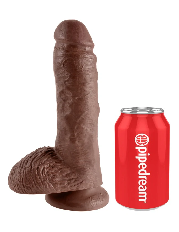 8" Cock with Balls  Brown