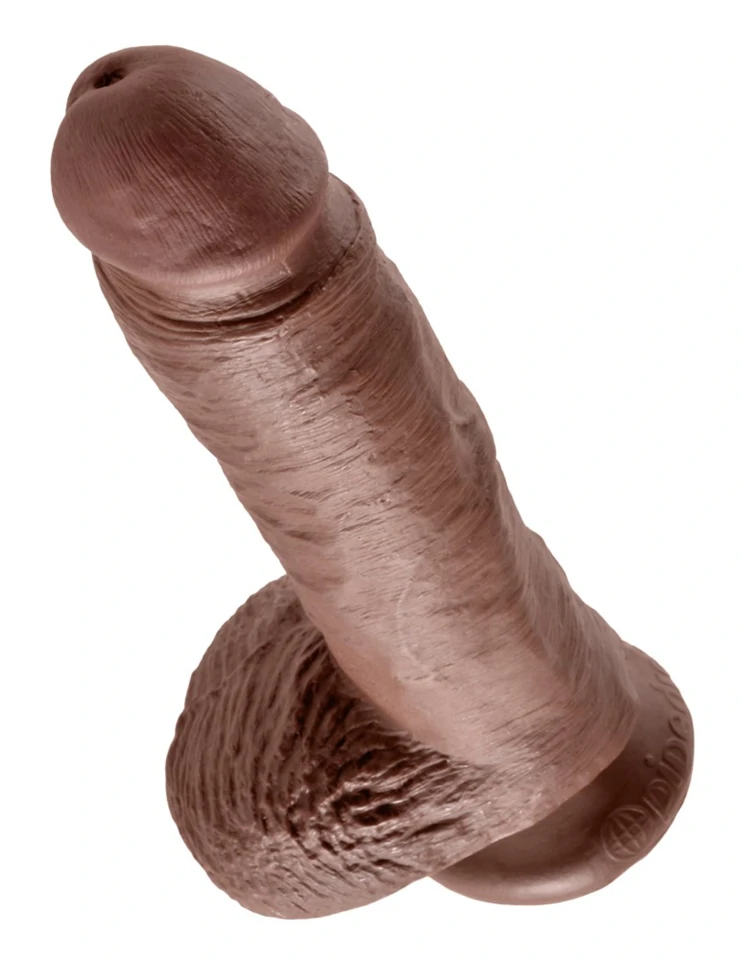 8" Cock with Balls  Brown