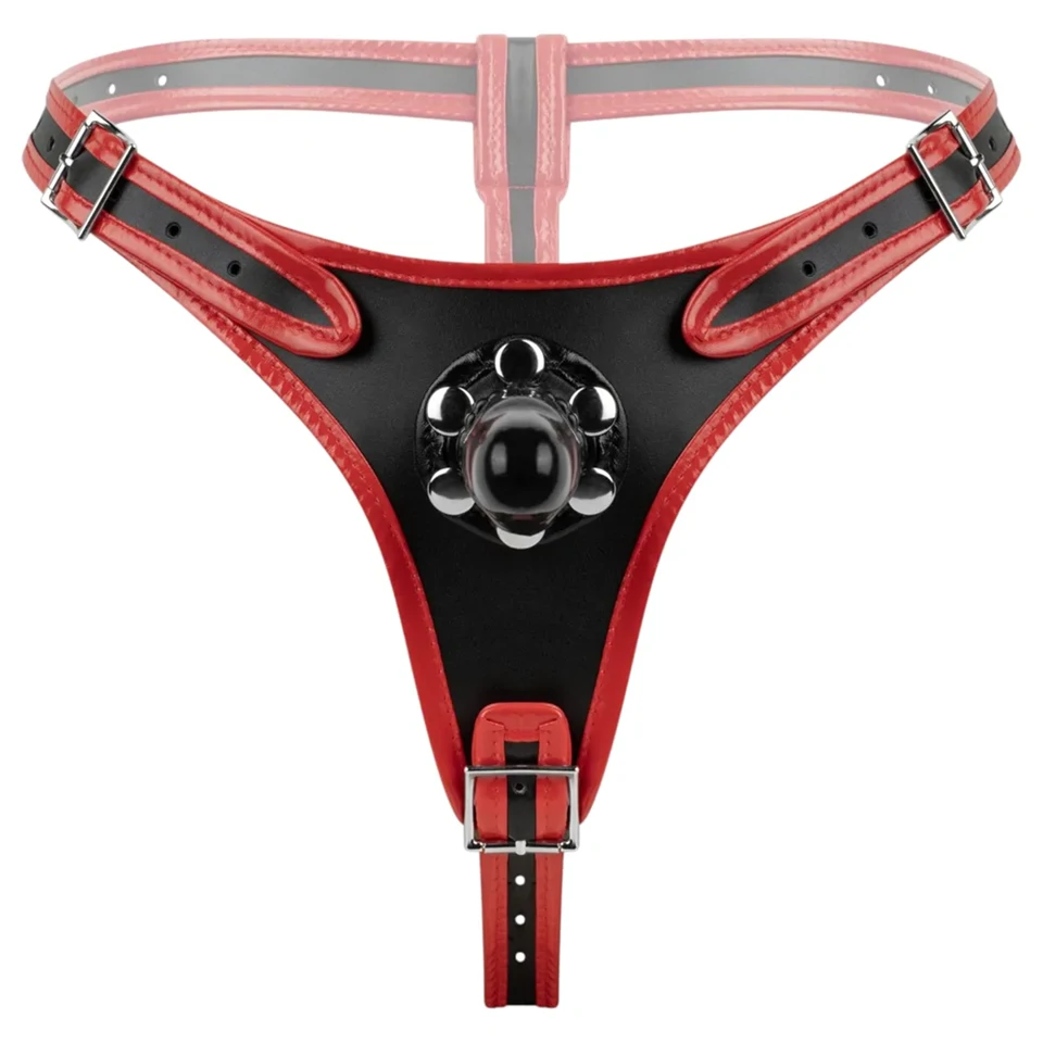 Easytoys - felcsatolható alsó tripla dildóval (fekete)