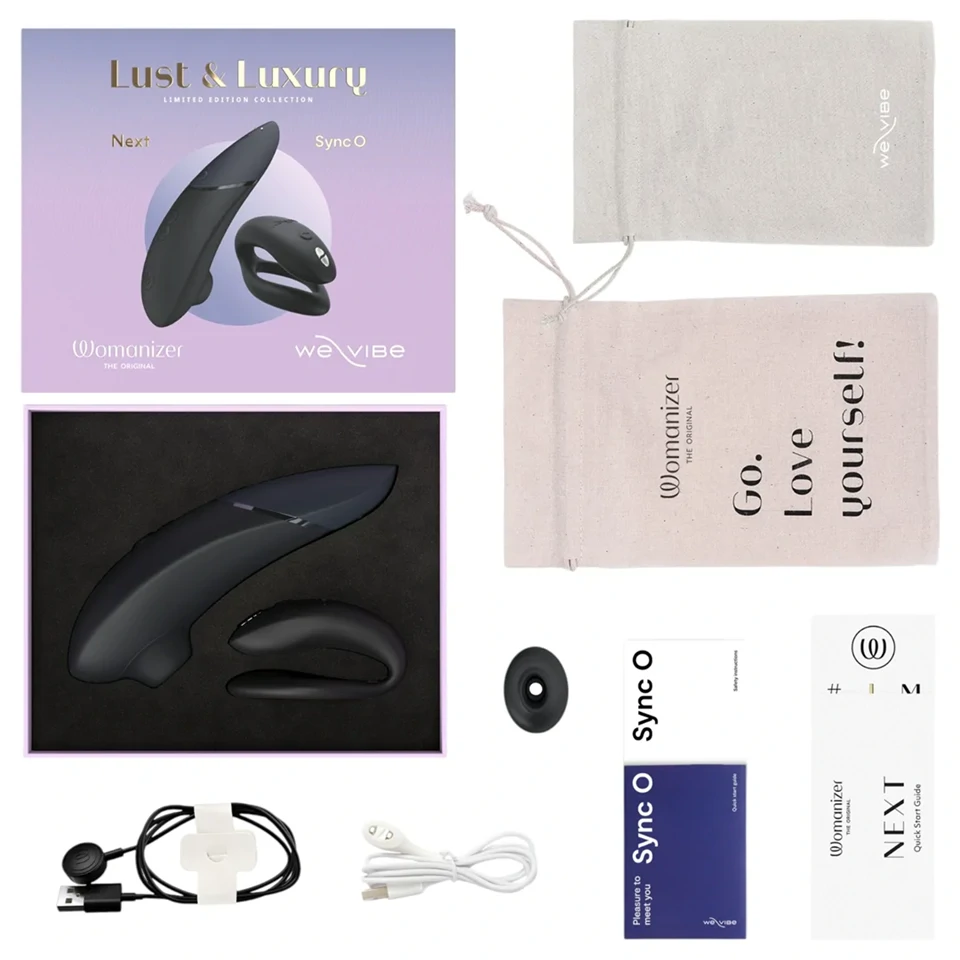 Womanizer Lust&Luxury - csikló- és párvibrátor szett (fekete)