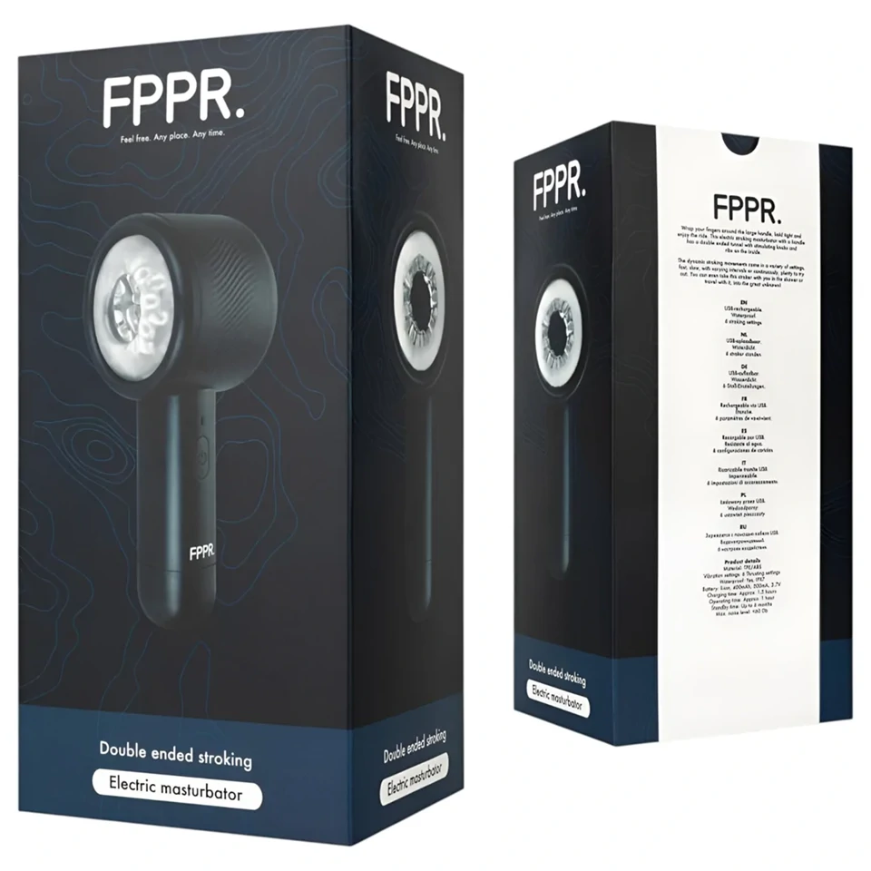 FPPR - akkus, fel-le mozgó maszturbátor (fekete)