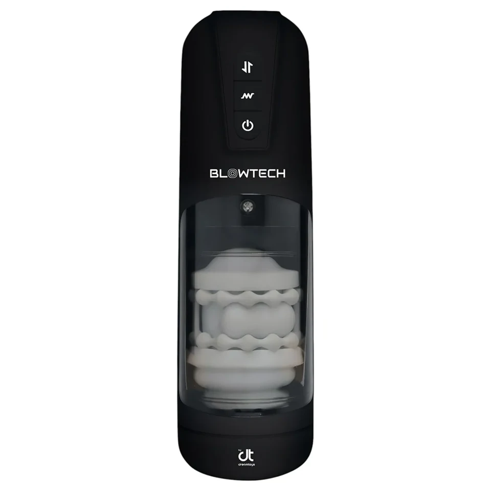Dreamtoys Blowtech - rezgő, fel-le mozgó maszturbátor (fekete)