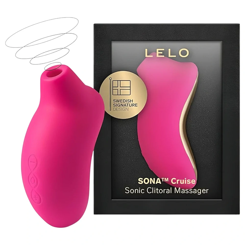 LELO Sona Cruise - hanghullámos csiklóizgató (cseresznye)