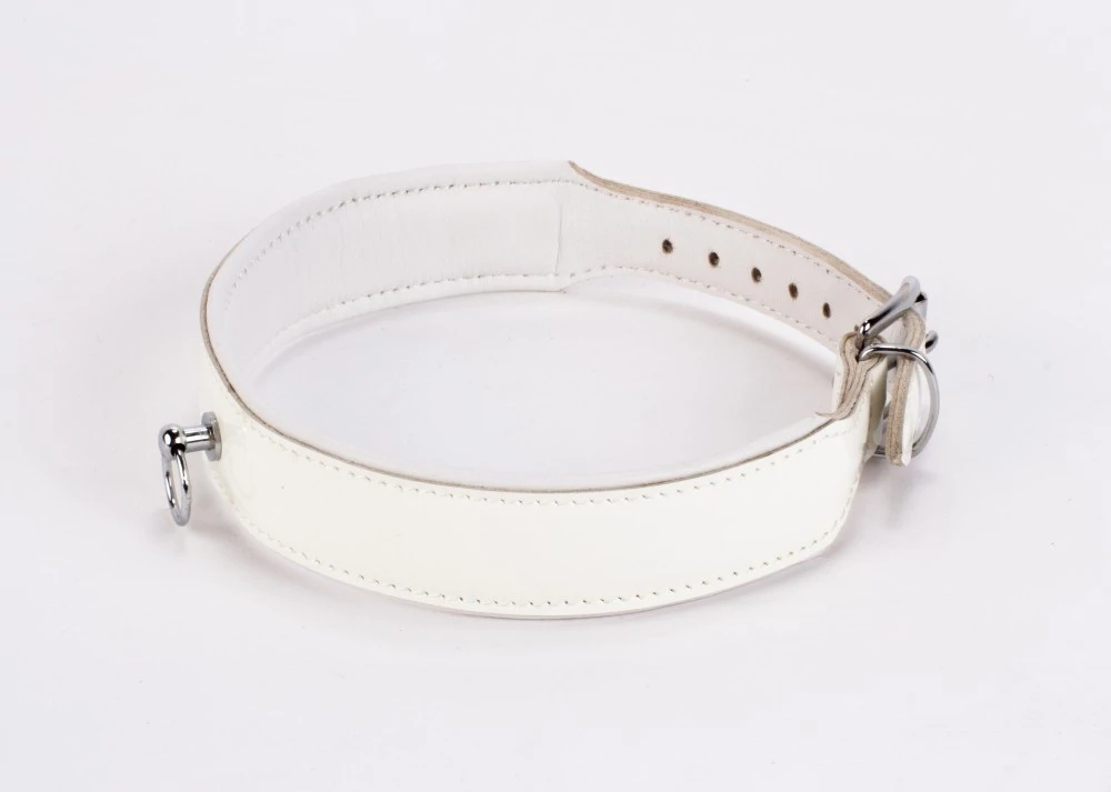 Patent Leather with Lamb Leather Backing White