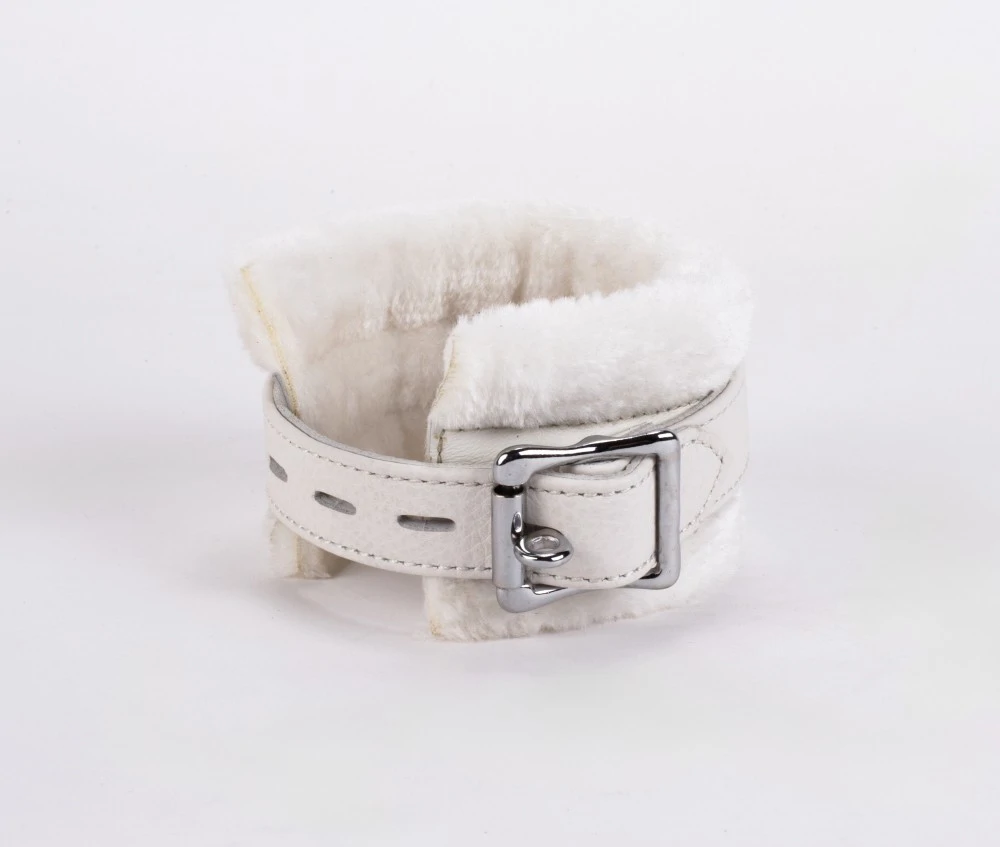 Handcuff Design Made in Calf Softy Leather White