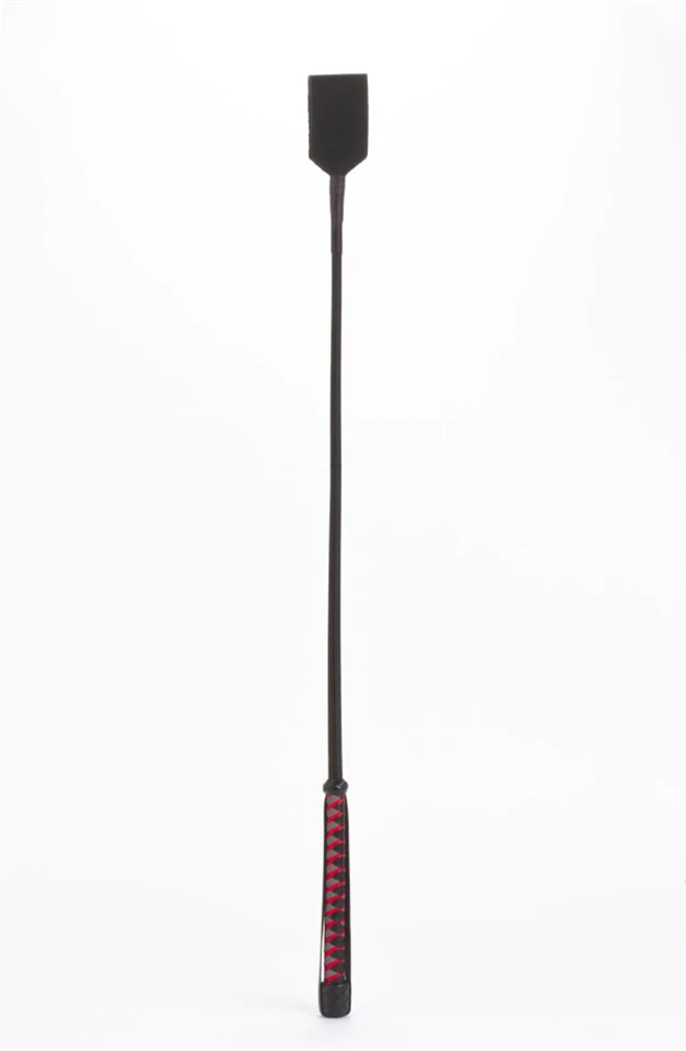 Nylon Stick with Neon Strip and Goat Kid Leather Handle Nubuck Leather Black