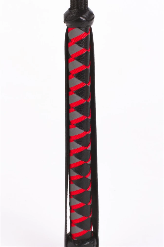 Nylon Stick with Neon Strip and Goat Kid Leather Handle Nubuck Leather Black