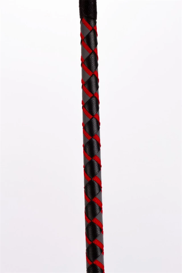 Leather Stick with Neon Strip and Nubuck Leather Top Red