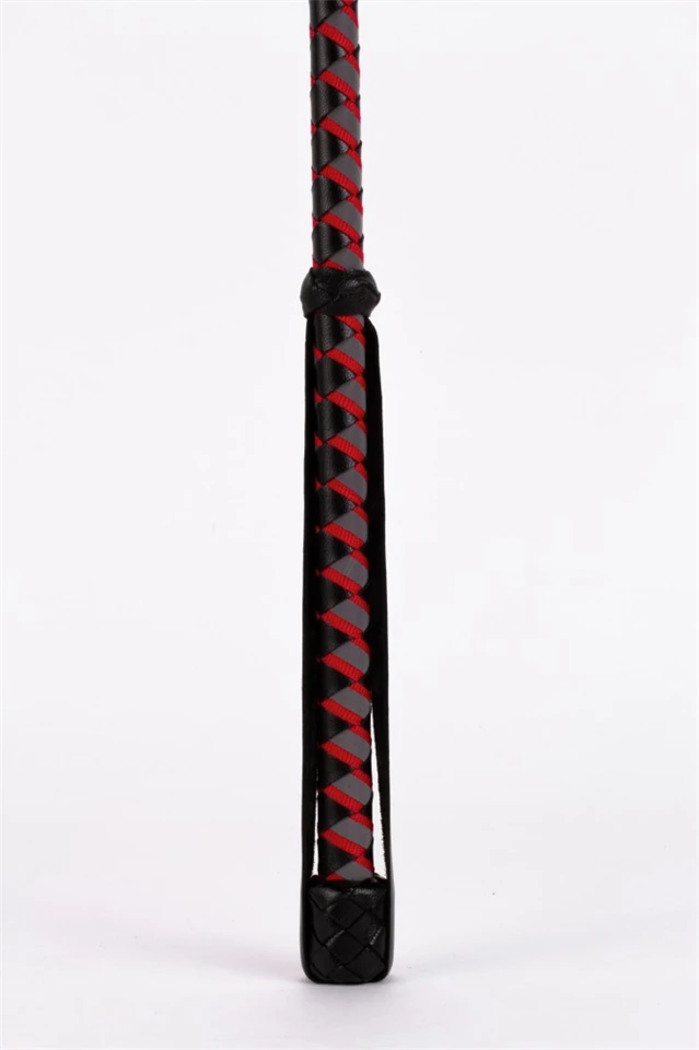 Leather Stick with Neon Strip and Nubuck Leather Top Red