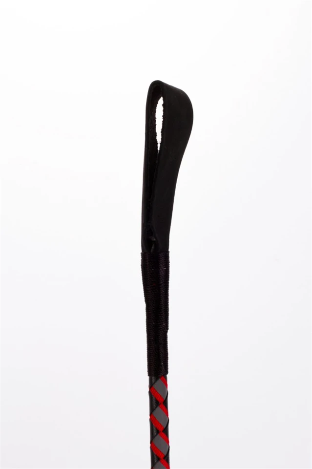 Leather Stick with Neon Strip and Nubuck Leather Top Red