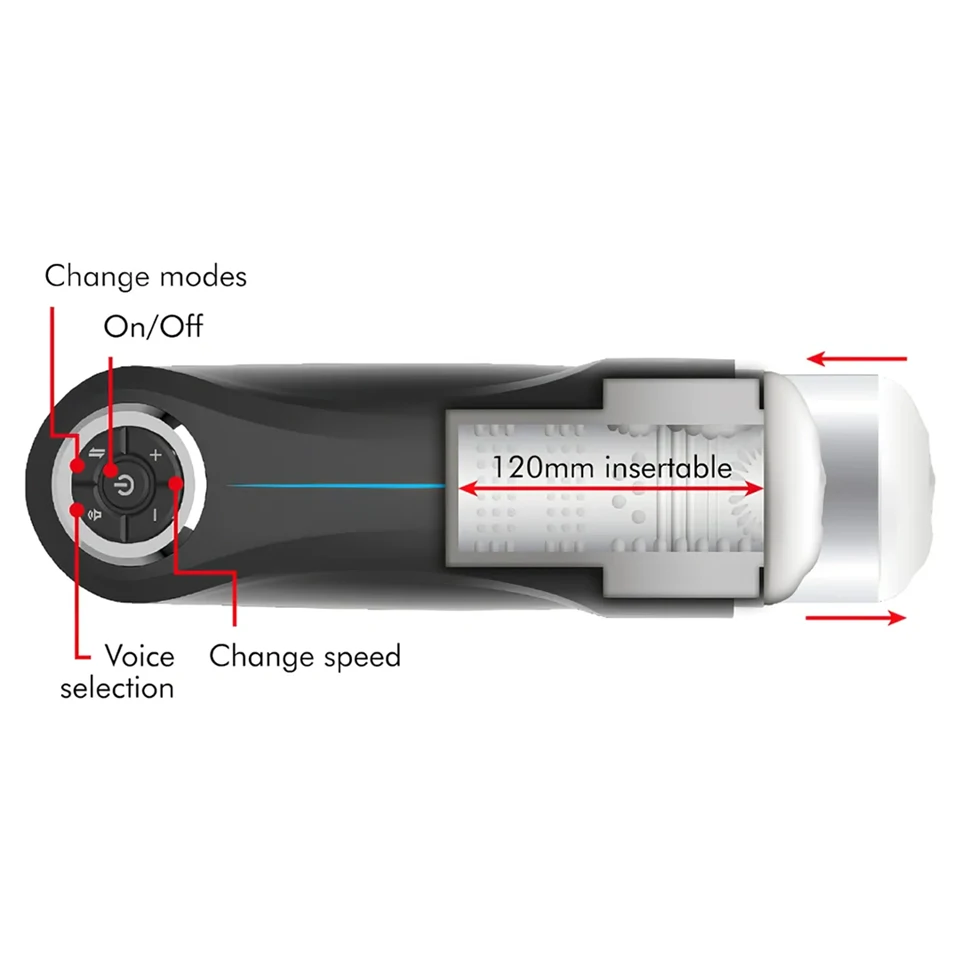 JamyJob - fel-le mozgó, rezgő maszturbátor (fekete)