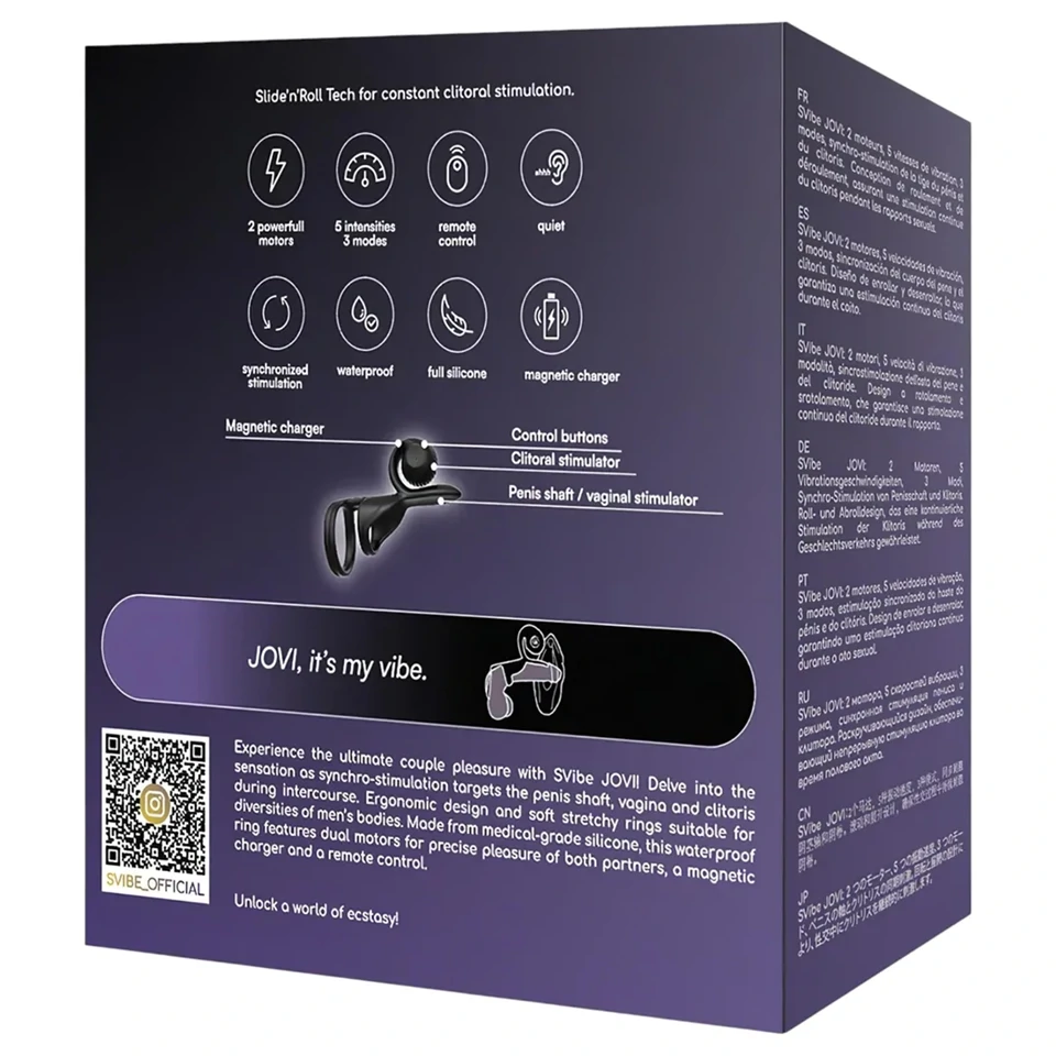 Snail Vibe Jovi - péniszgyűrű és párvibrátor (fekete)