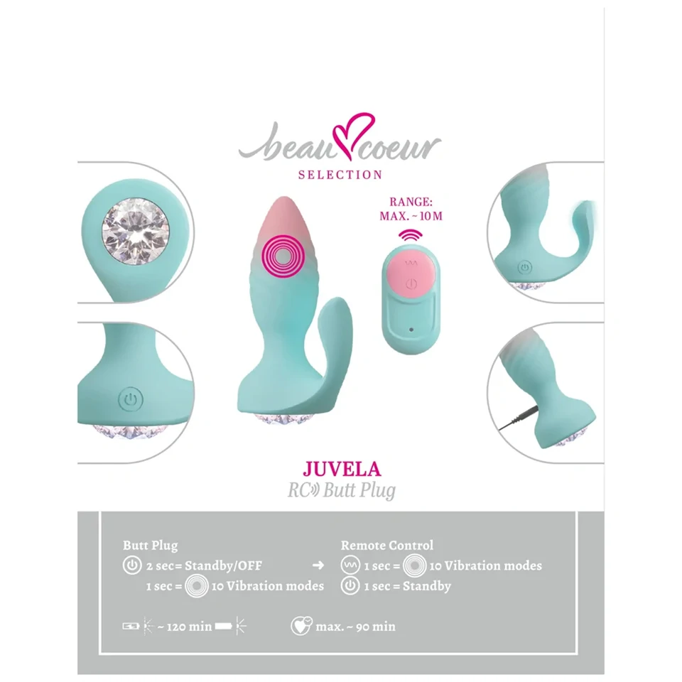 Beau Coeur Juvela - vibrációs anál plug (türkiz)