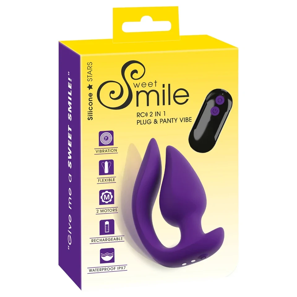 Smile - 2in1 anál vibrátor és csiklóizgató (lila)