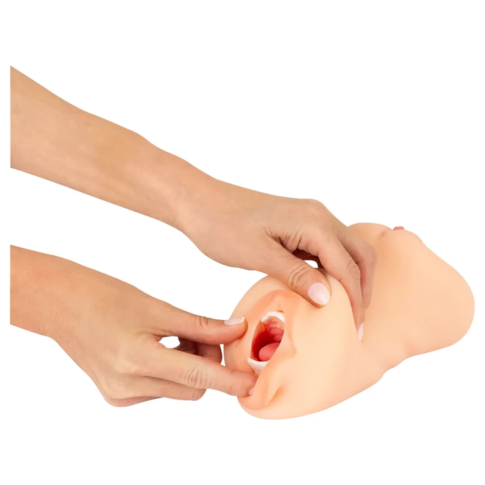 Nature Skin - punci és száj maszturbátor (natúr)