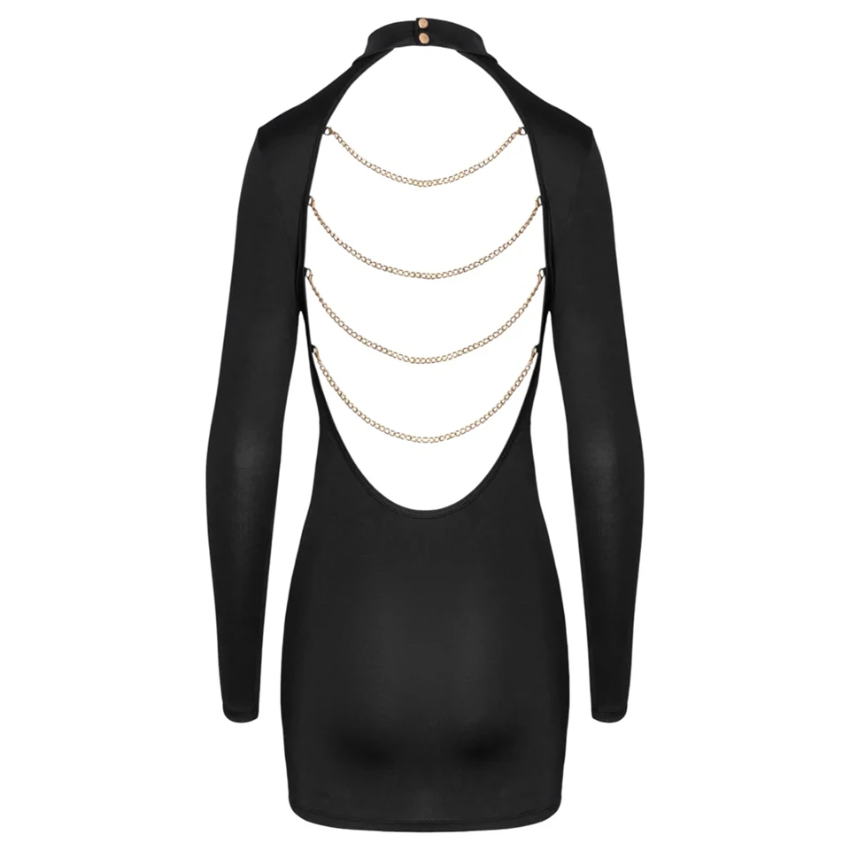 Cottelli - nyitott hátú, láncos miniruha (fekete)