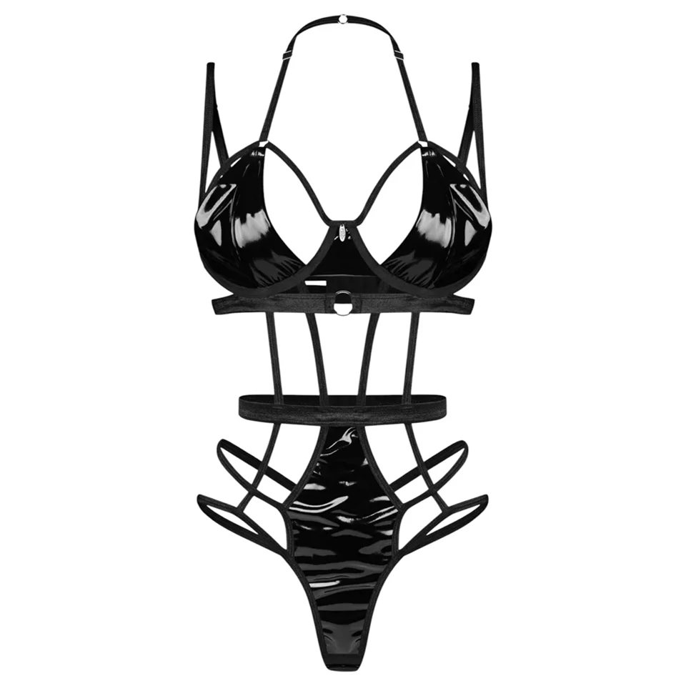 Obsessive Keira - pántos body (fekete)