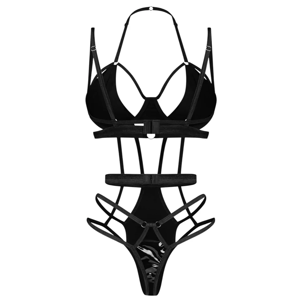 Obsessive Keira - pántos body (fekete)