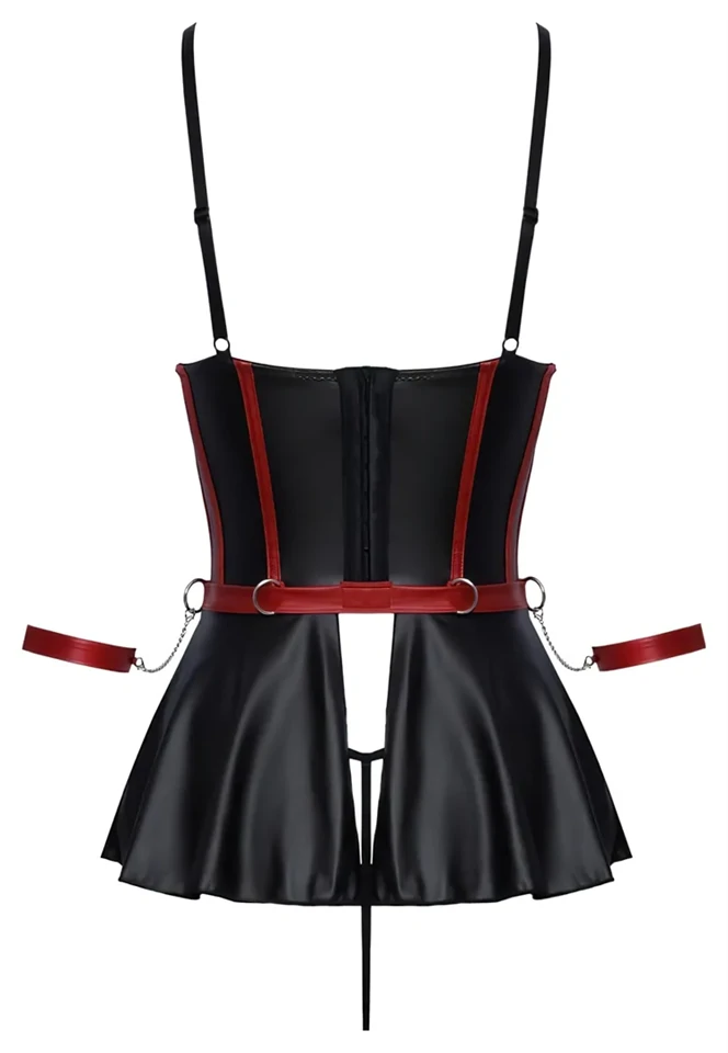 Cottelli Bondage - fényes szett és kar bilincs (fekete)