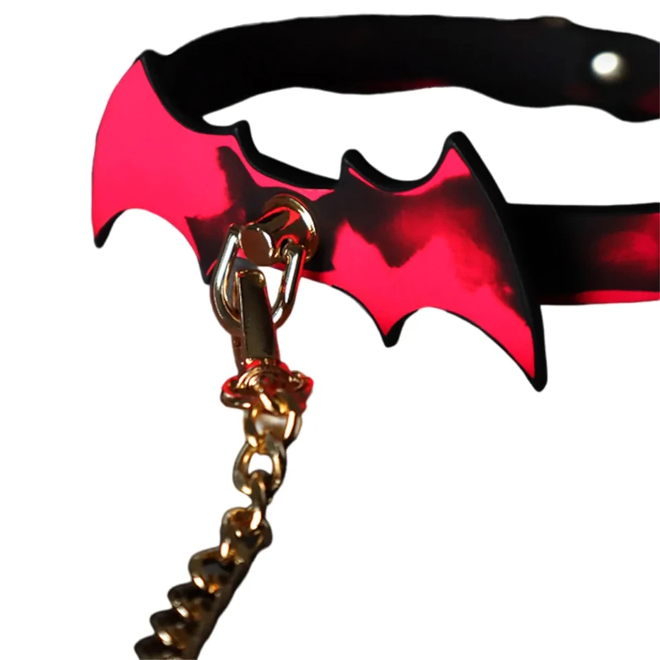 Hőre színt váltó nyakörv pórázzal (fekete)