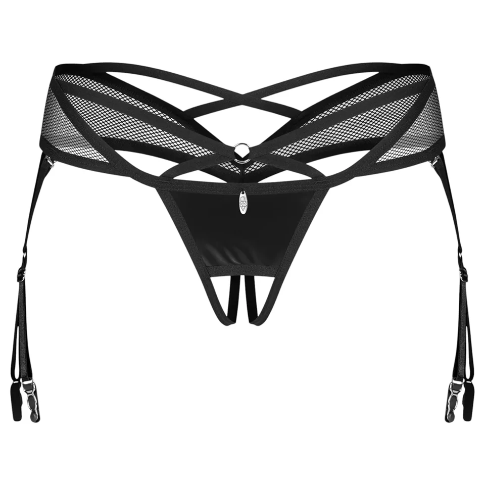 Obsessive Dominna - pántos harisnyatartó (fekete)