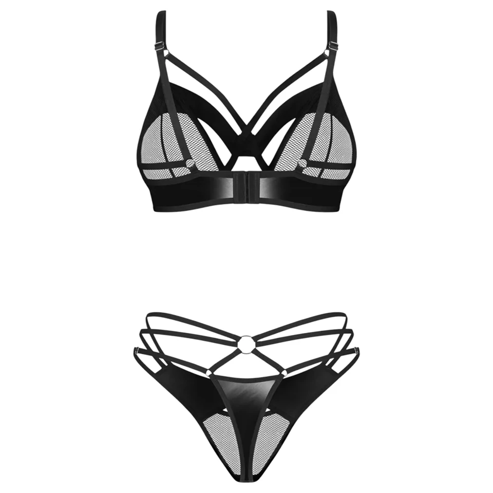 Obsessive Dominna - pántos melltartó szett (fekete)