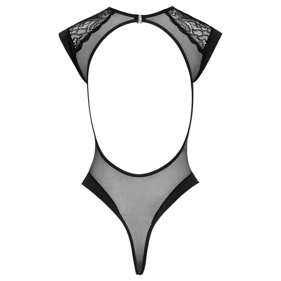 Cottelli - áttetsző csipkés body (fekete)
