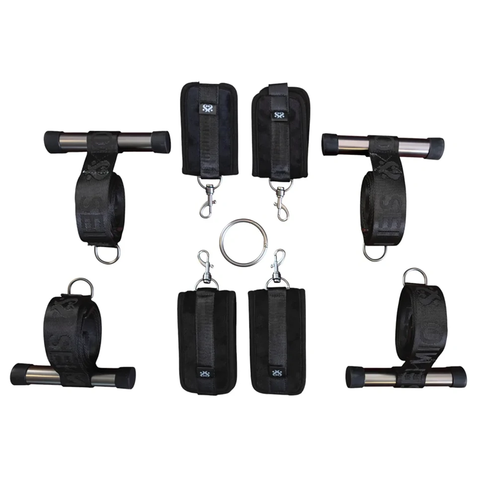 Sei Mio - ajtóra rögzíthető bondage kereszt (fekete)