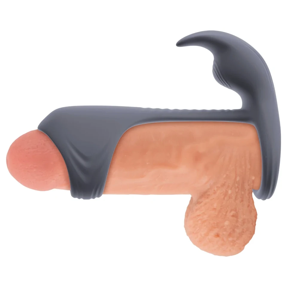 Beau Coeur Vylor - pénisz-és heregyűrű csiklóizgatóval (szürke)