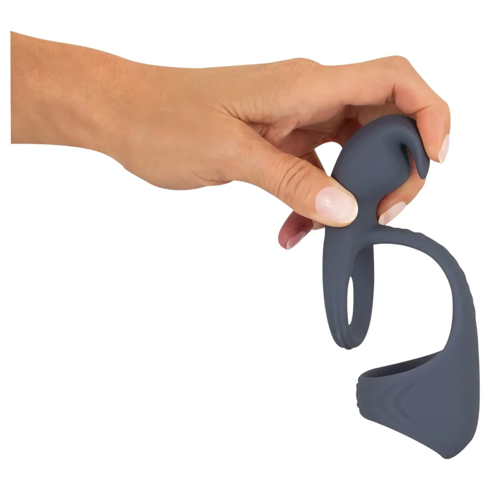 Beau Coeur Vylor - pénisz-és heregyűrű csiklóizgatóval (szürke)