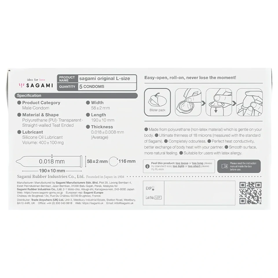 Sagami Original 0,01 L - óvszer - 58mm